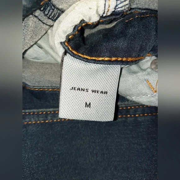 Denim, metal button-down dress size medium, stretchy, excellent used condition - Picture 4 of 8